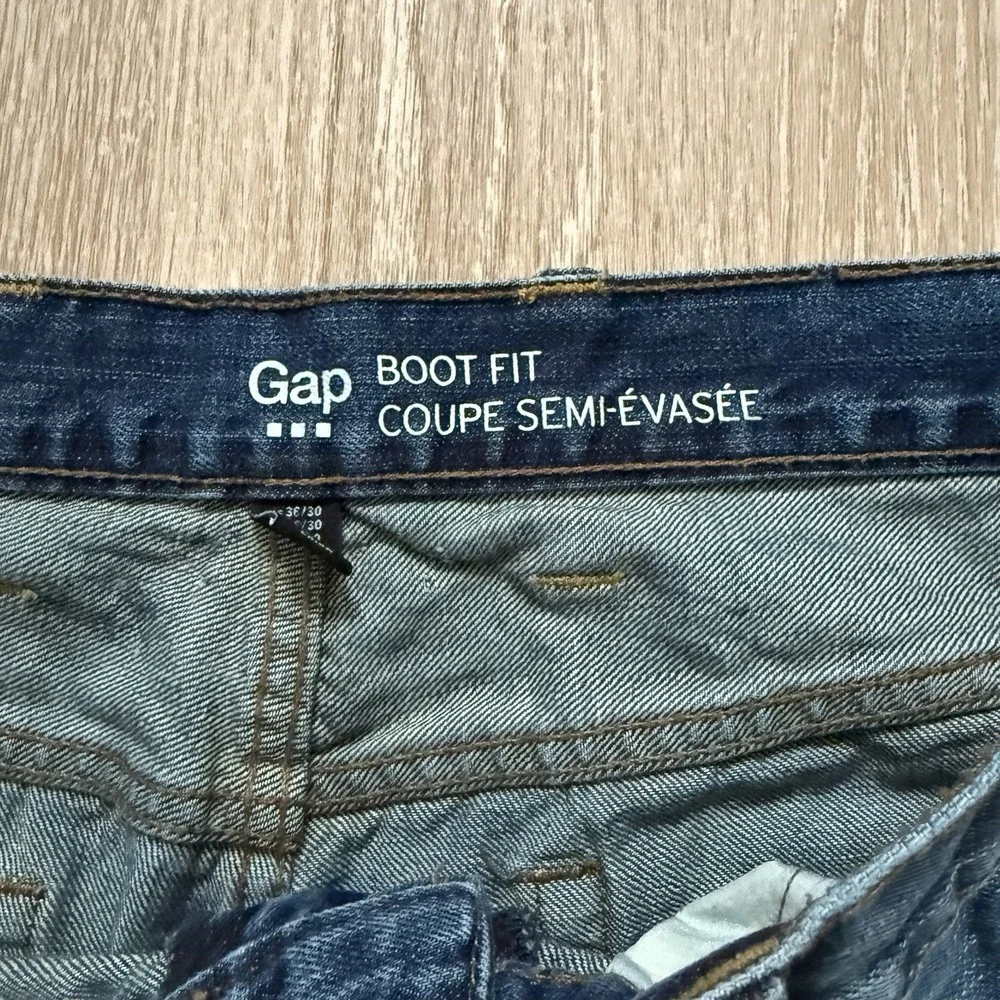 Gap Jeans Boot Fit Mens‎ Size 36x30 Blue Relaxed Y2K 90s Grunge Distressed